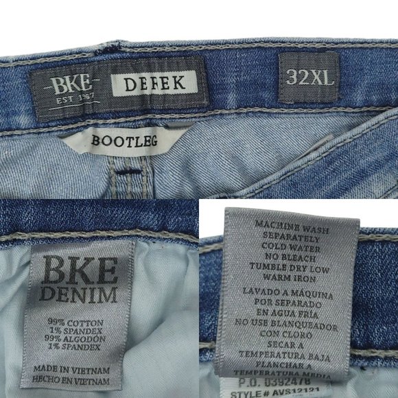 BKE Derek Bootleg Distressed Jeans READ CONDITION Mens Size 32XL Faded Denim - Picture 10 of 16
